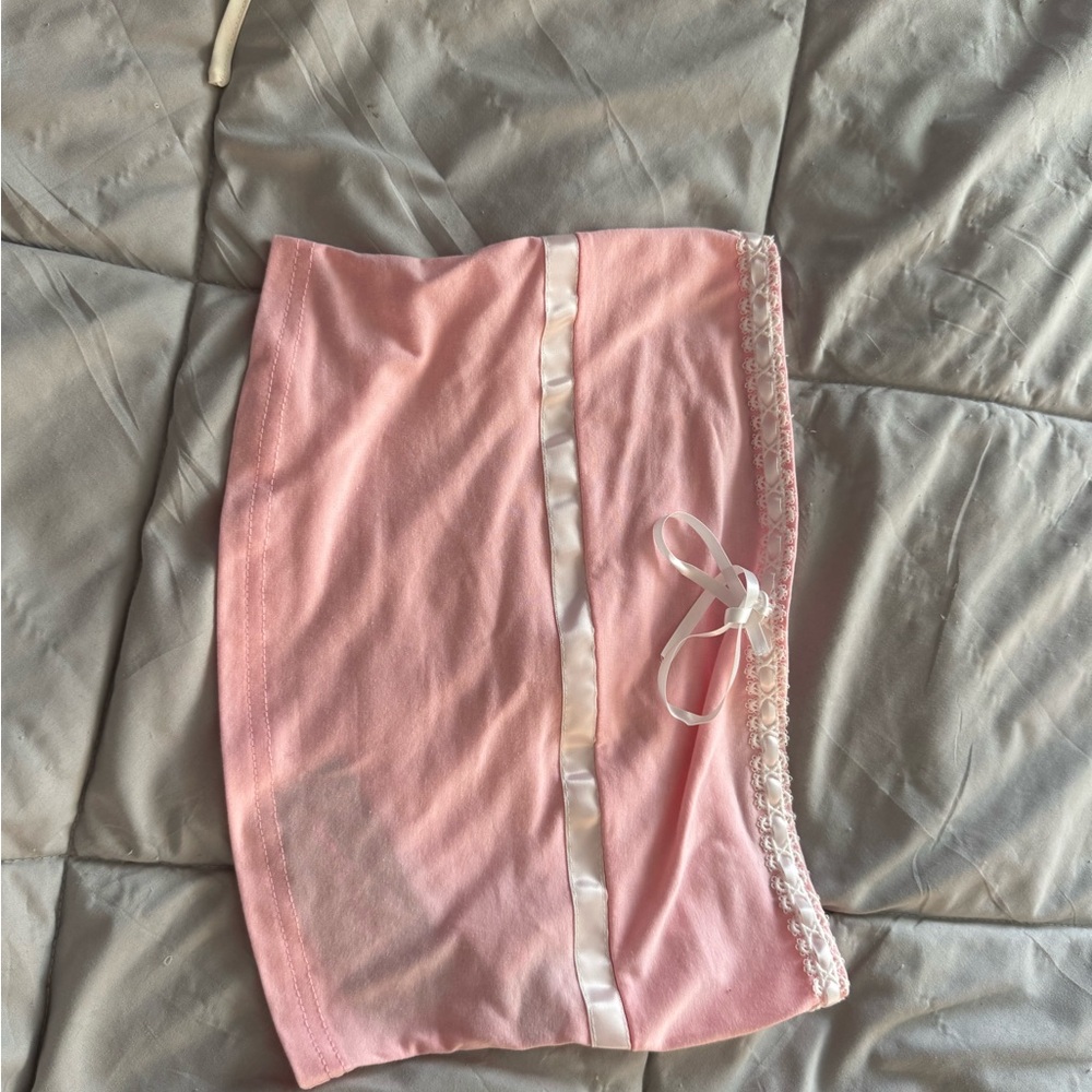 Shein Pink Lace Trim Tube Top | Size Small (4) | Coquette / Soft Girl / Y2K